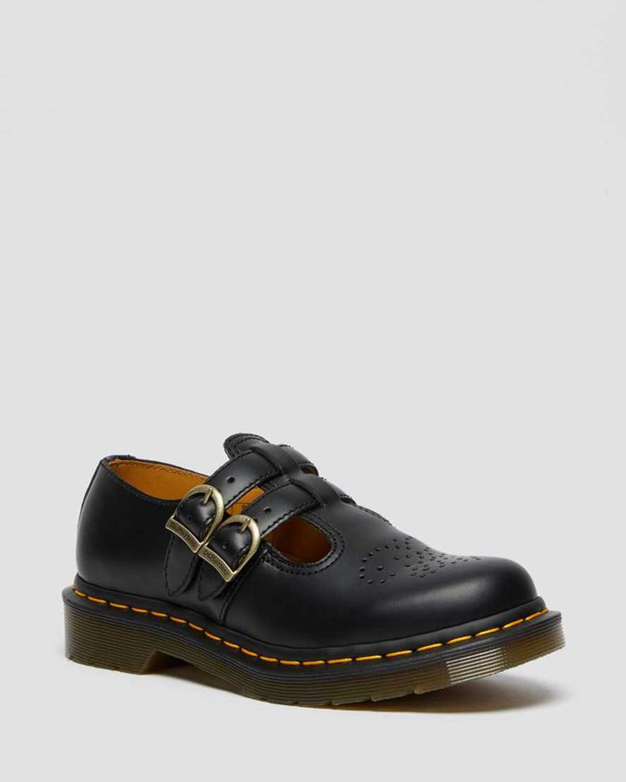 Dr Martens Mary Janes Dame Svart 8065 Smooth Læder & 2753VESTI